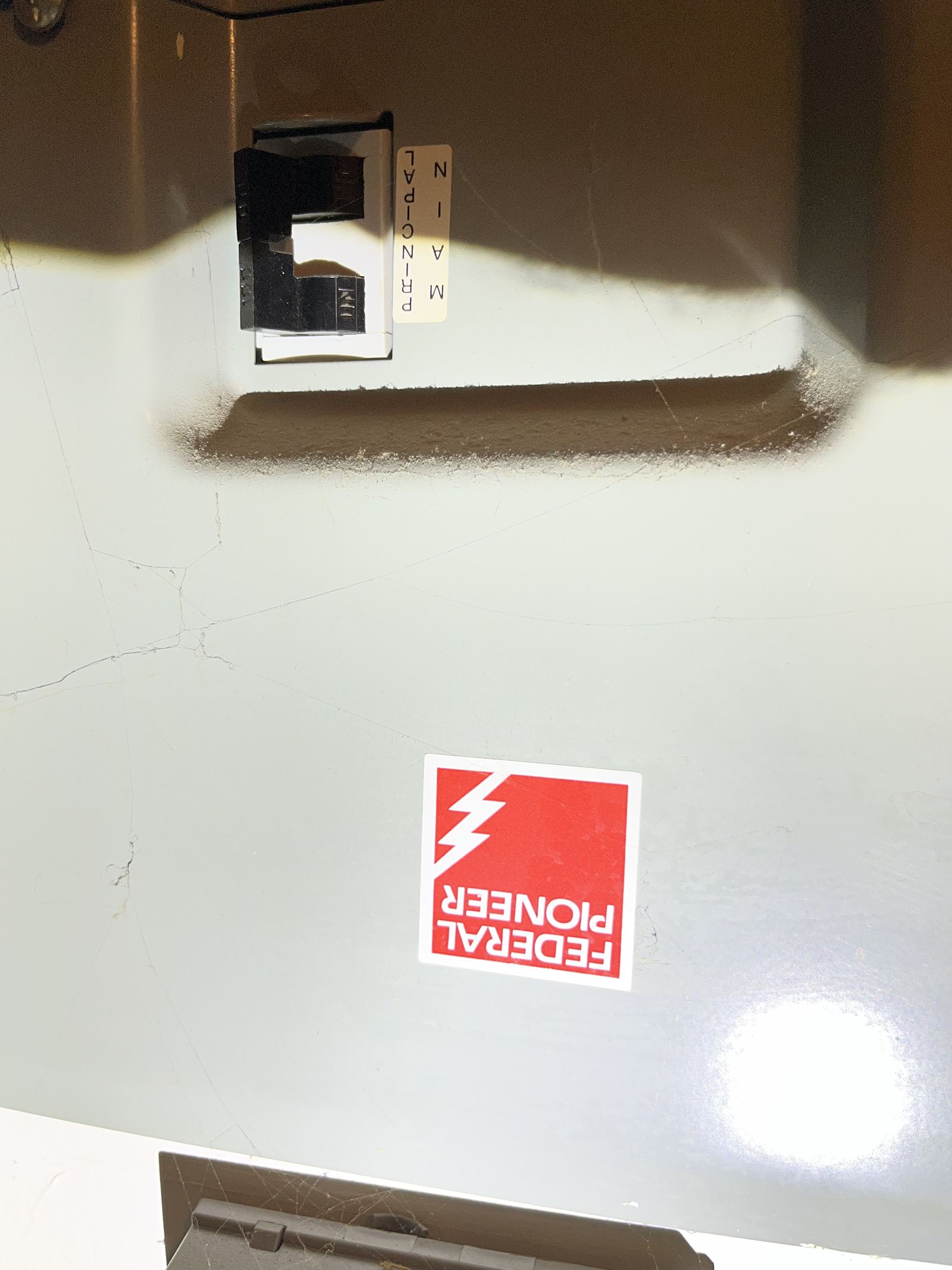 Federal Pioneer electrical panel label found during a home inspection in downtown Ottawa