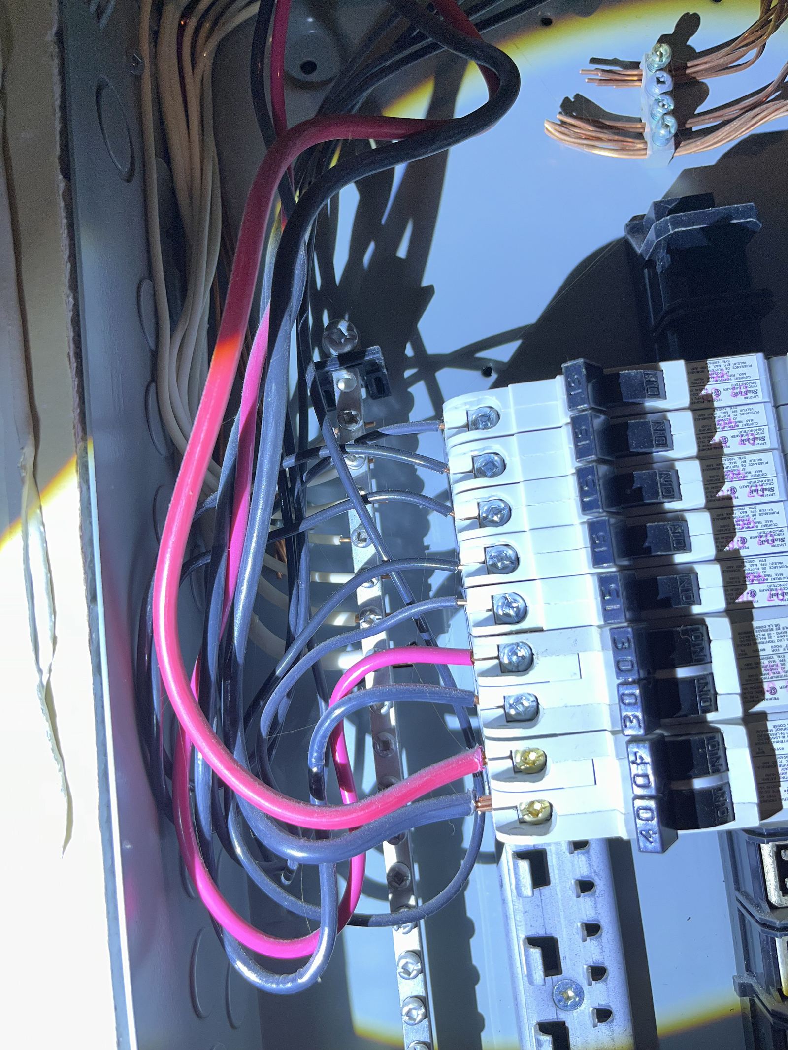Federal Pioneer panel breakers and wiring found during a home inspection in downtown Ottawa