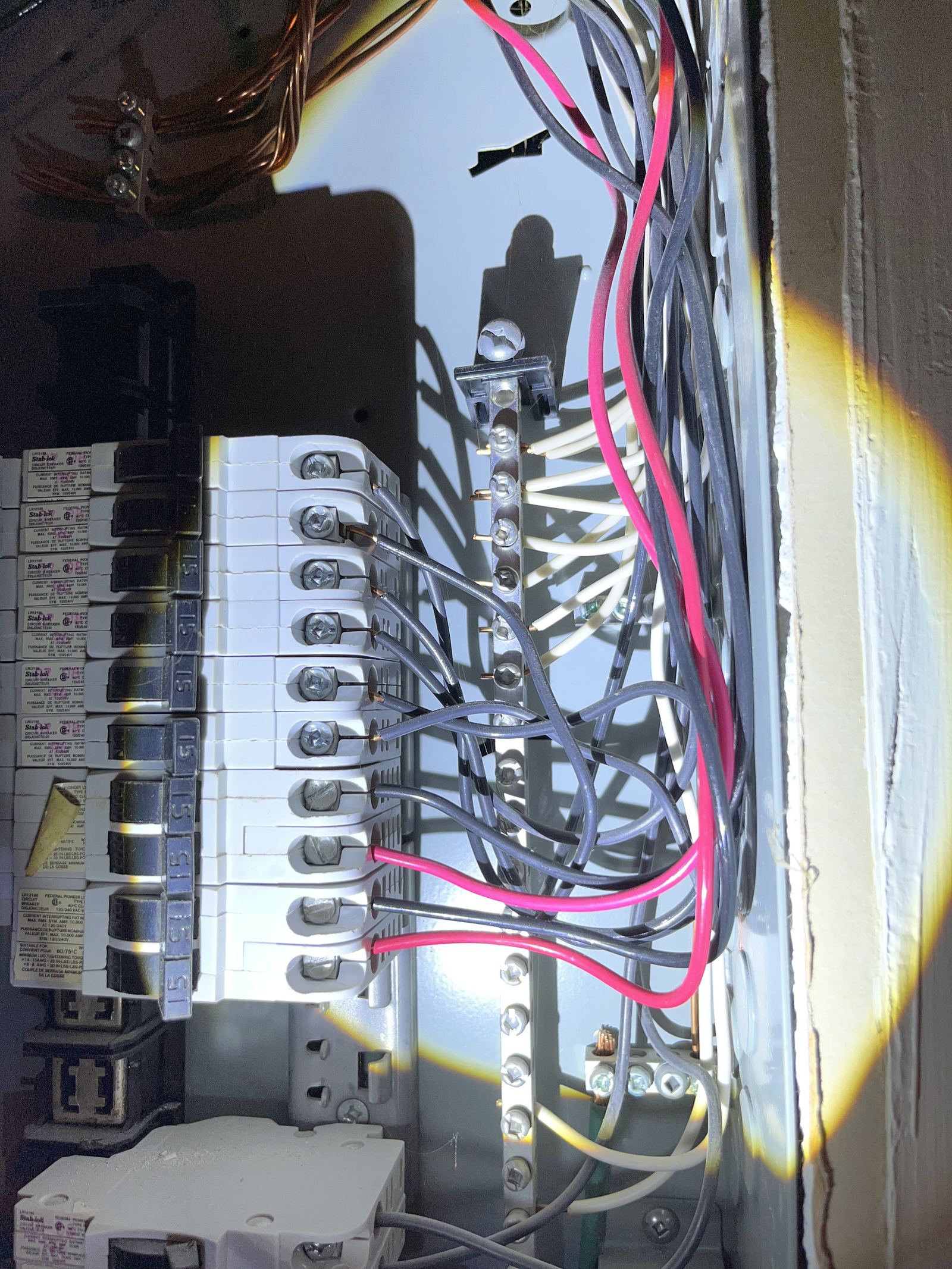 Federal Pioneer panel interior wiring found during a home inspection in downtown Ottawa