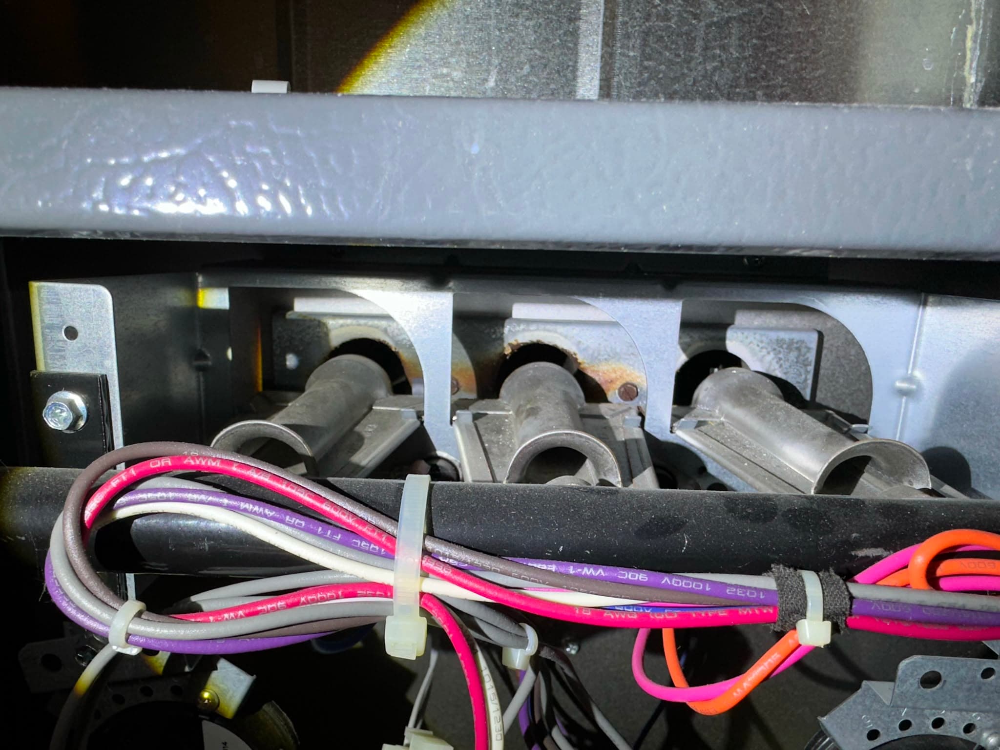 Rusting furnace burner Ottawa home inspection